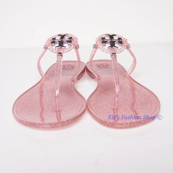 NIB Tory Burch Jelly Mini Miller Sandal Pink Love Silver HW US 7 AUTHENTIC - Picture 11 of 16